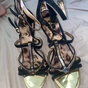 Sam edelman black and gold heel size 8 1/2